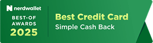 N nerdwallet BEST-OF AWARDS 2025 Best Credit Card Simple Cash Back