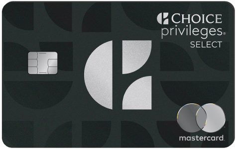 The Choice Privileges® Select Mastercard® with chip and contactless tap to pay technology.