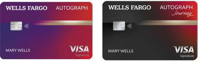 The black and red Wells Fargo Autograph Journey points earning Visa Signature credit card.