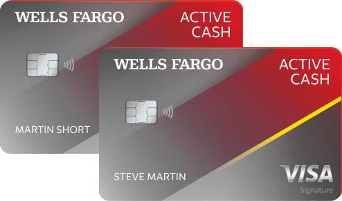 Wells Fargo Active Cash Visa® Card with chip and contactless tap to pay technology.