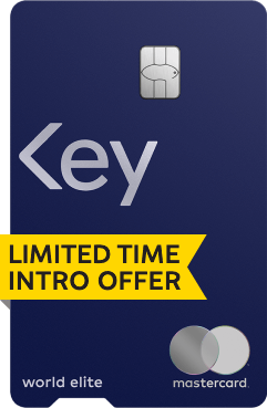 Wells Fargo One Key Mastercard (Trademark) with chip and contactless tap to pay technology and Limited Time Intro Offer banner.