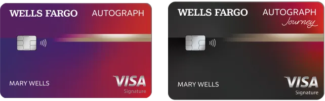 The black and red Wells Fargo Autograph Journey points earning Visa Signature credit card.